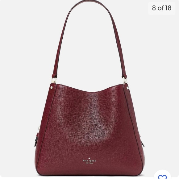 kate spade Handbags - Kate Spade Bag Leila Medium Satchel Pebble Leather Deep Berry Shoulder Strap